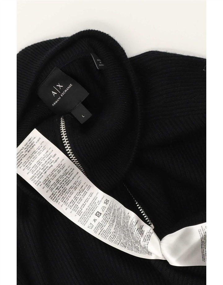 Armani Exchange muški pulover s izrezom i velikim crnim pamukom