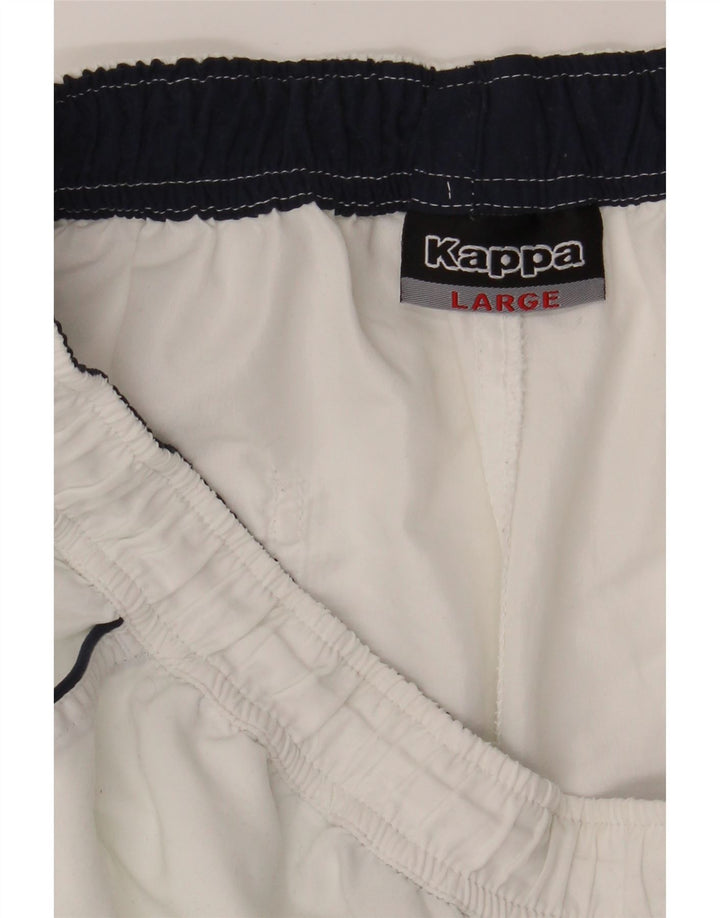KAPPA Mens Sport Shorts Large White Polyester Vintage Kappa and Second-Hand Kappa from Messina Hembry 