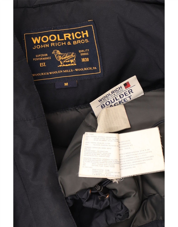 Woolrich ženska podstavljena jakna s kapuljačom UK 14 srednje tamnoplavi pamuk