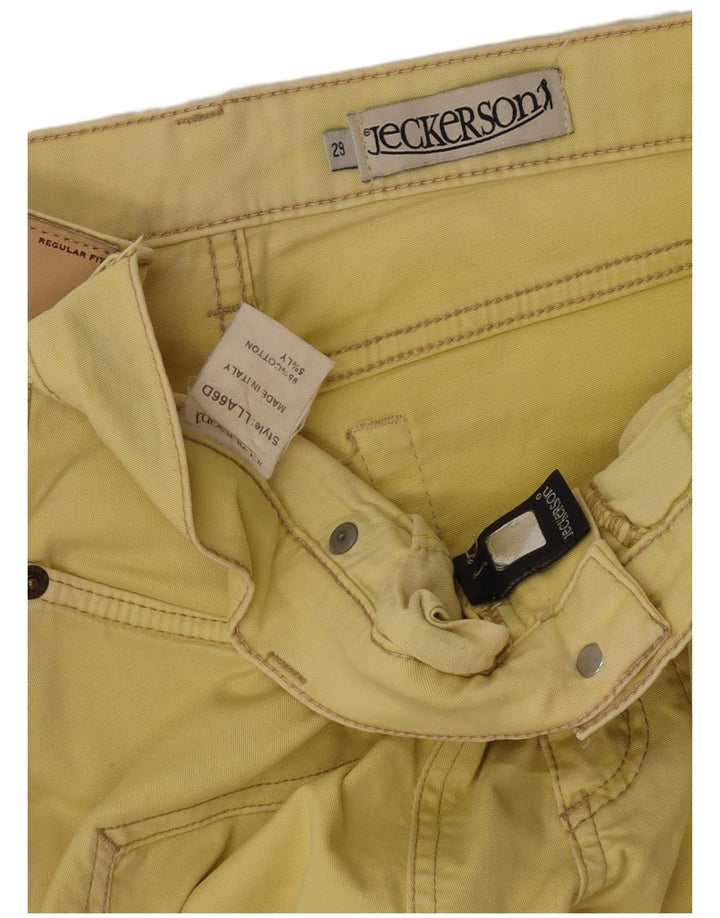 Ženske traperice Jeckerson Bootcut W29 L28 Žuti pamuk