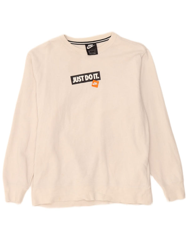 Mali bijeli pamučni džemperi Nike Graphic Sweatshirt