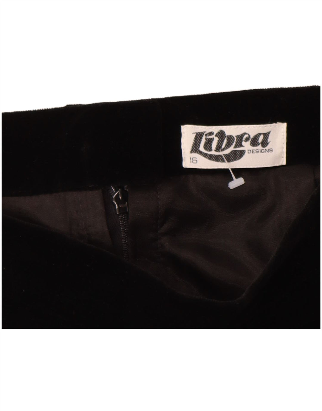 LIBRA ženska baršunasta pencil suknja visokog struka UK 16 velika W28 crni pamuk