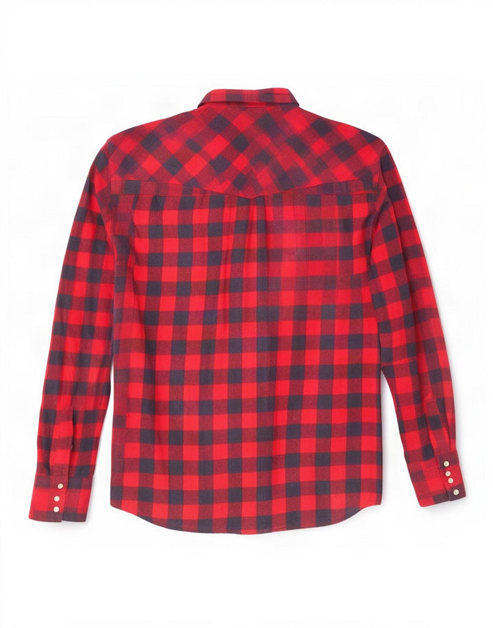 Wrangler muška flanelska košulja srednje crvene boje od gingham pamuka