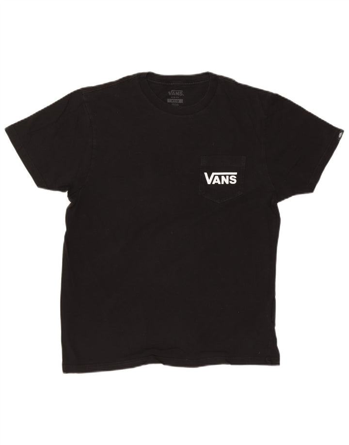 VANS Mens Slim Fit Graphic T-Shirt Top Medium Black Cotton