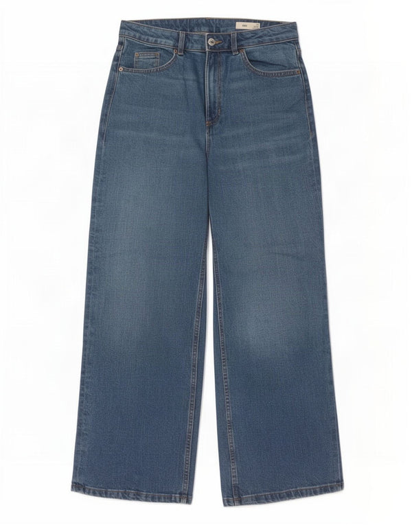 Marks & Spencer ženske široke traperice visokog struka UK 14 Large W32 L30 Plava