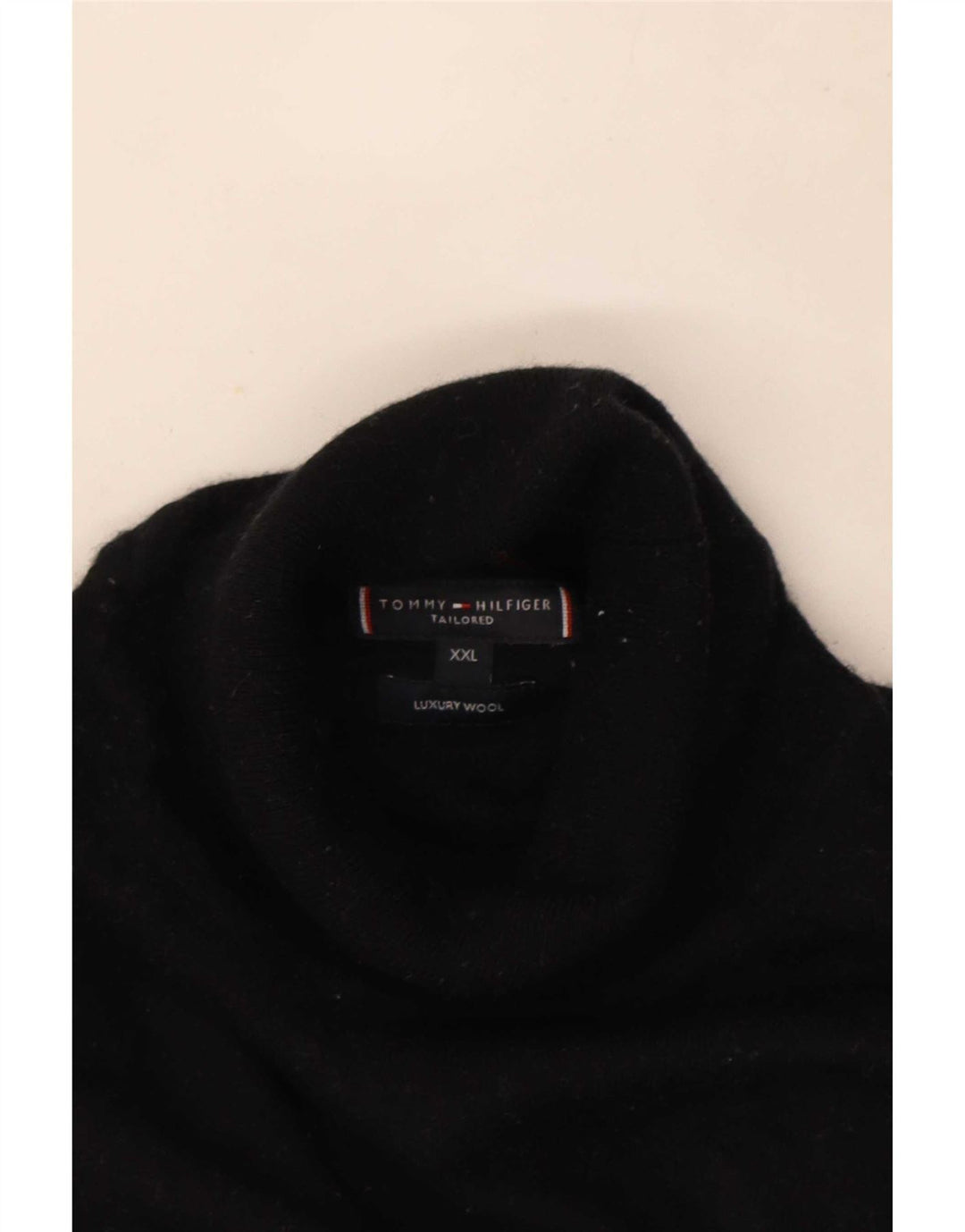 Tommy Hilfiger muški pulover s rol izrezom 2XL crna vunena