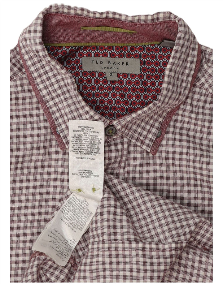 Ted Baker muška košulja veličina 2 Mala bordo pamuk gingham