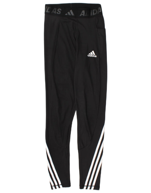 ADIDAS Womens Graphic Leggings UK 4/6 XS  Black Polyester
