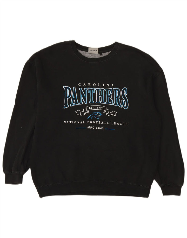 NFL Mens Carolina Panthers Loose Fit Graphic Sweatshirt Jumper Small Black