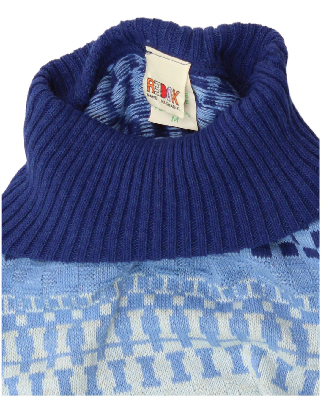 Redok ženska majica bez rukava s kratkim ovratnikom UK 12 srednje plava geometrijska