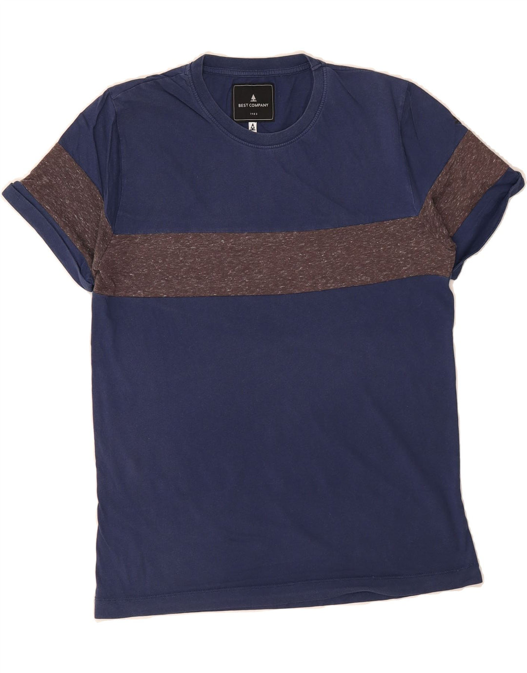 BEST COMPANY Mens T-Shirt Top Medium Navy Blue Colourblock Vintage Best Company and Second-Hand Best Company from Messina Hembry 