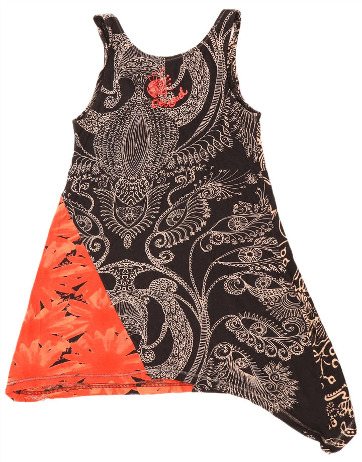 DESIGUAL ženska asimetrična tunika bez rukava UK 10 Mala crna cvjetna