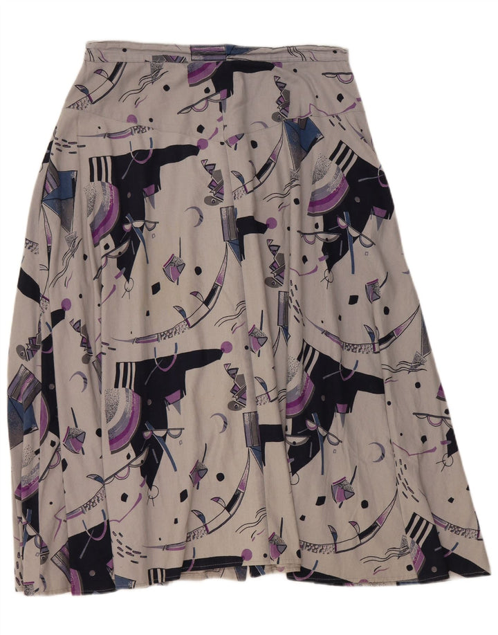 VINTAGE ženska suknja A-kroja visokog struka W32 velika siva geometrijska