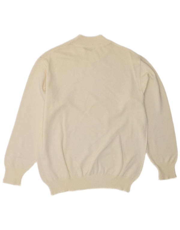 VINTAGE ženski džemper s kornjačičastim ovratnikom UK 14 srednje bijele boje