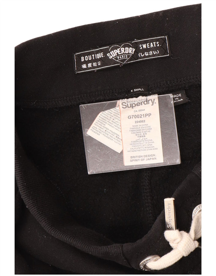 SUPERDRY Ženske grafičke trenirke Hlače Joggers UK 6 XS crni pamuk