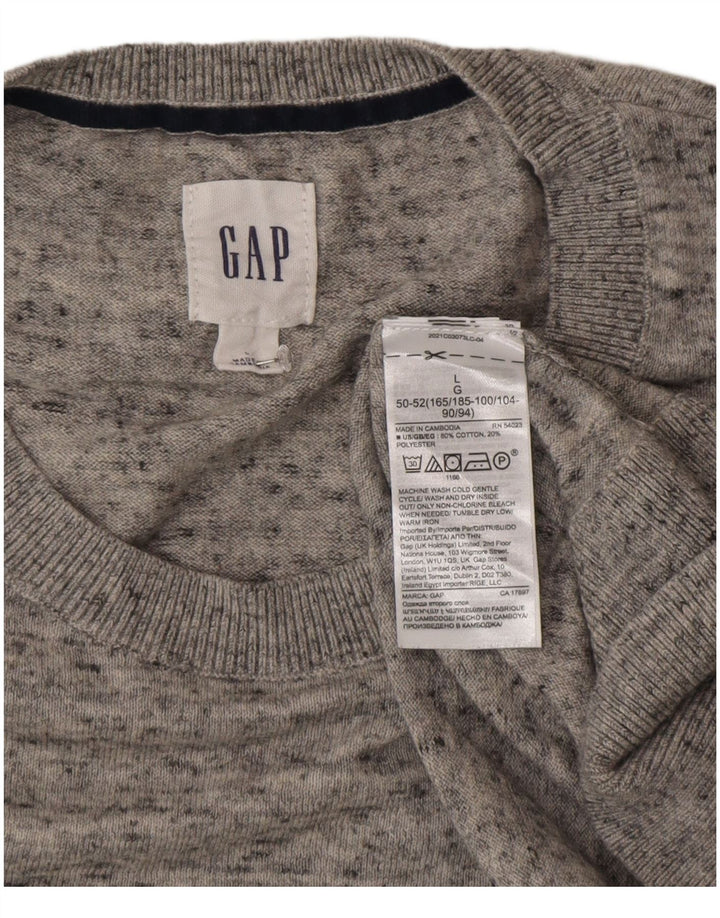 Gap, muški džemper s okruglim izrezom, veliki sivi flekasti pamuk