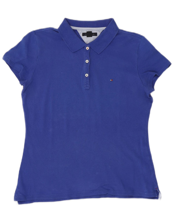 TOMMY HILFIGER Ženska polo majica UK 12 Srednje plavi pamuk