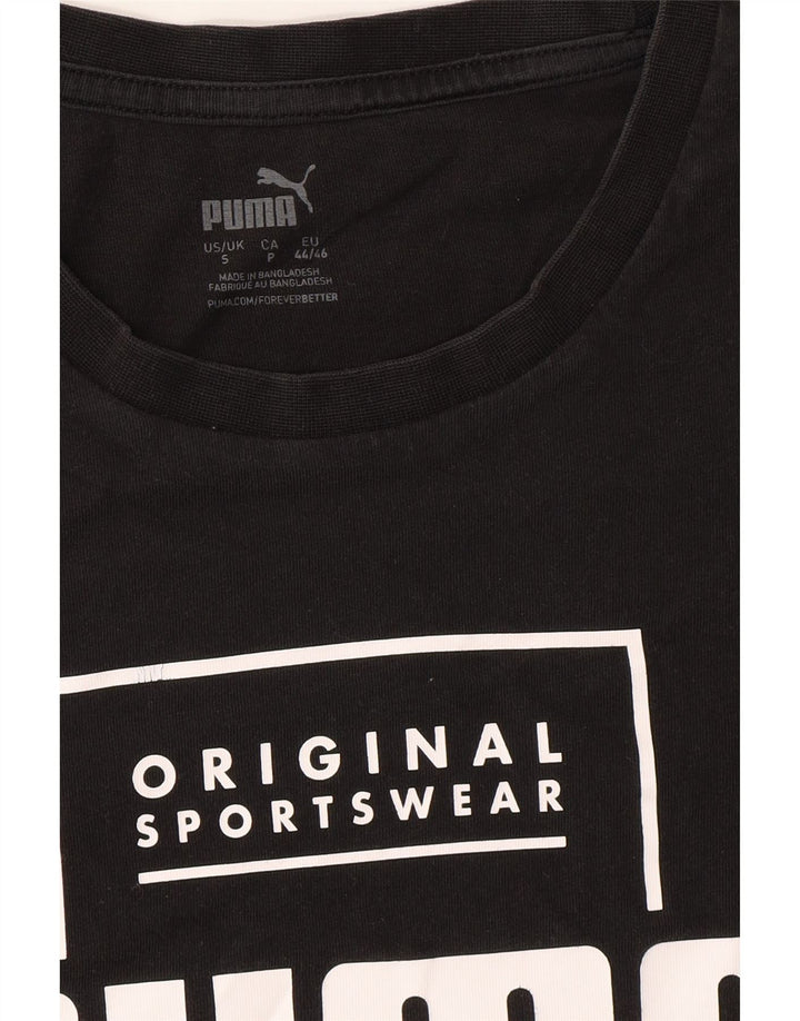 PUMA Mens Graphic T-Shirt Top Small Black Cotton Vintage Puma and Second-Hand Puma from Messina Hembry 