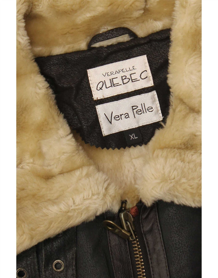 Quebec muška jakna s ovčicama UK 42 XL crna koža