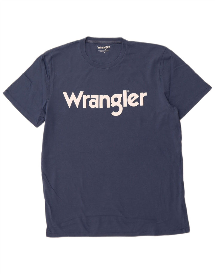 WRANGLER Muška majica kratkih rukava s grafičkim motivima srednje tamnoplavi pamuk