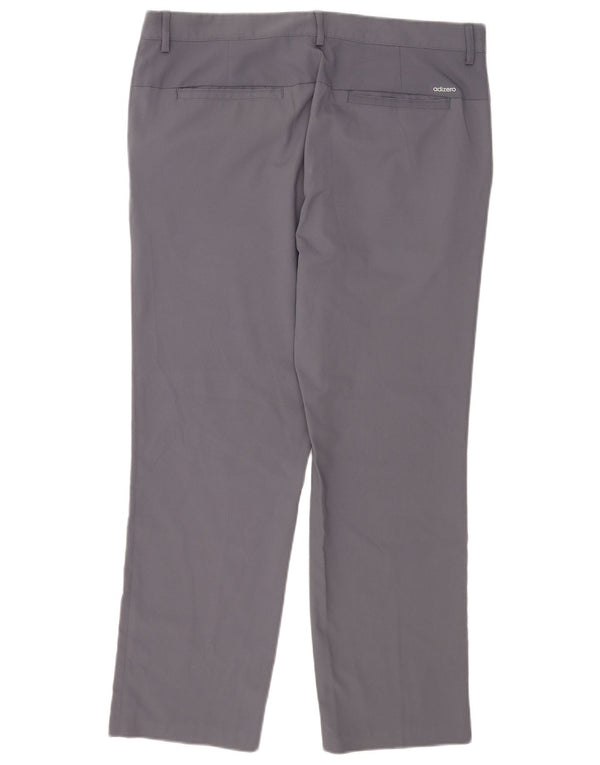Adidas muške golf ravne chino hlače W36 L30 sivi poliester