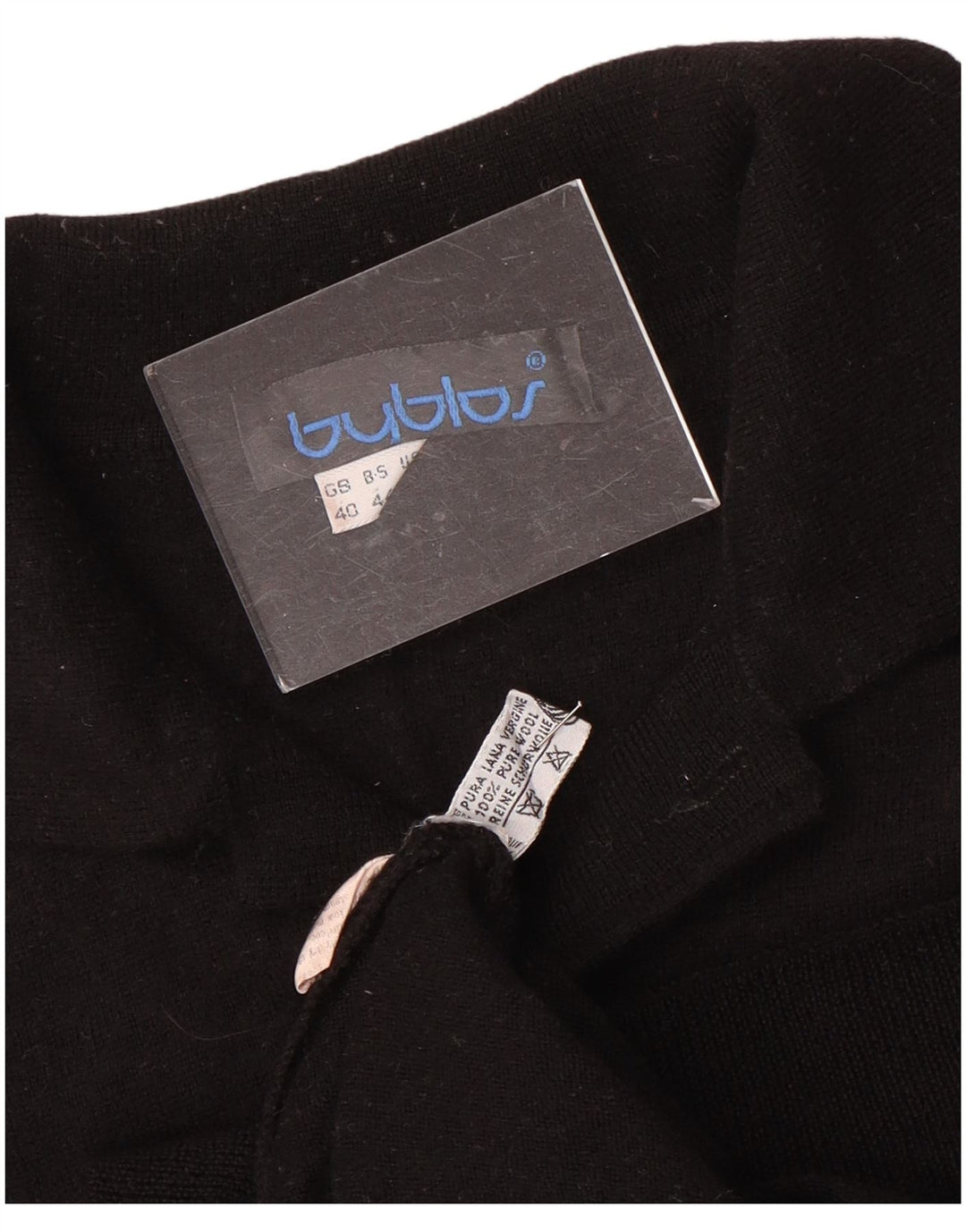 BYBLOS Ženski pulover s polo ovratnikom UK 40 Srednja crna vuna