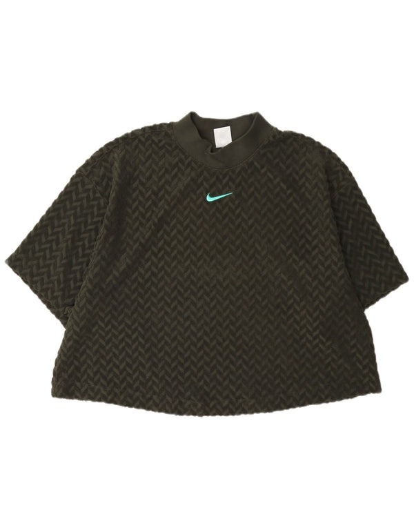 Nike Ženska majica kratkih rukava s grafičkim motivima UK 18 XL Green Herringbone Cotton