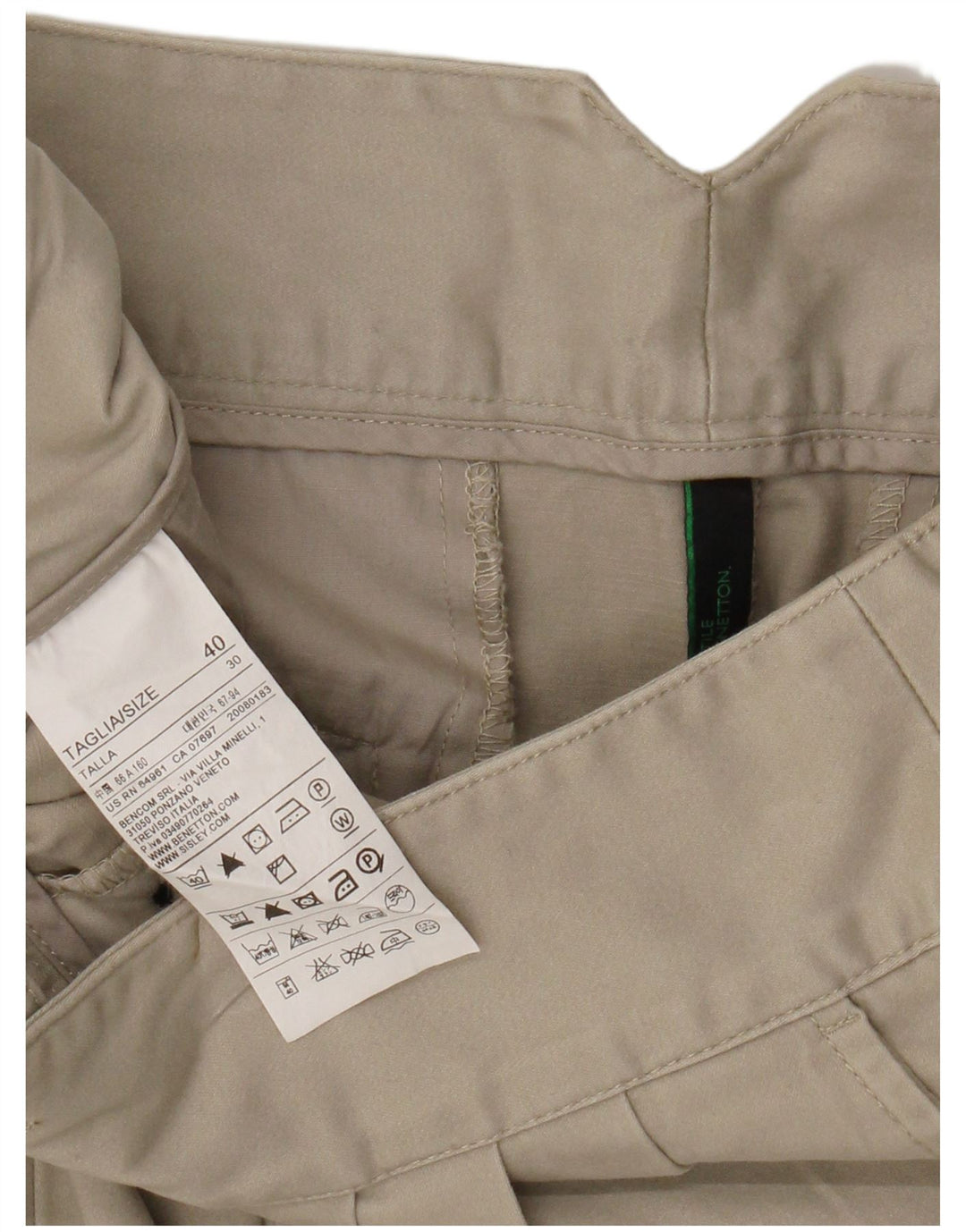 BENETTON ženska mini suknja IT 40 mala W28 bež pamuk