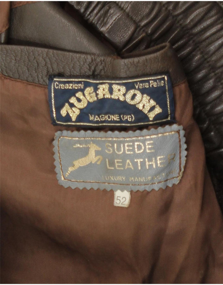 Vintage muška kožna jakna IT 52 XL smeđa koža