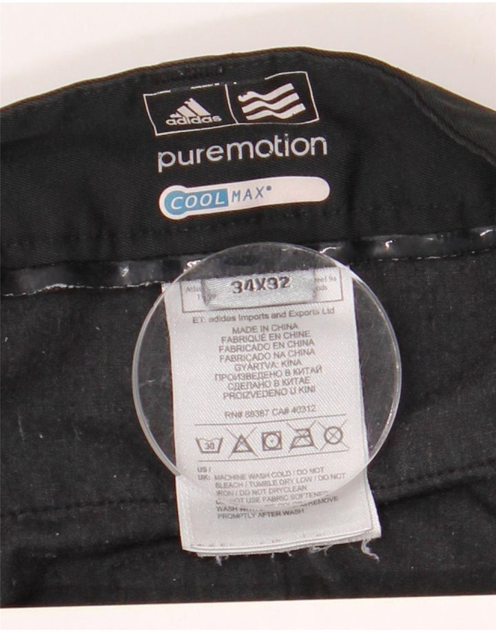 Adidas Coolmax ravne chino hlače W34 L32 crni poliester