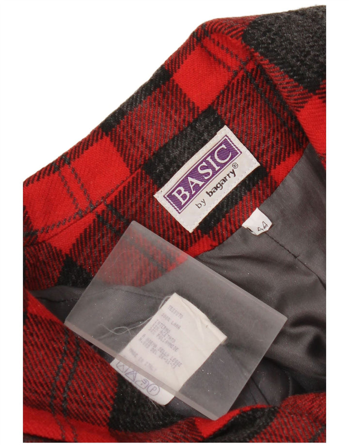 Bagarry ženski sako s 3 gumba IT 44 srednje crvene karirane vune