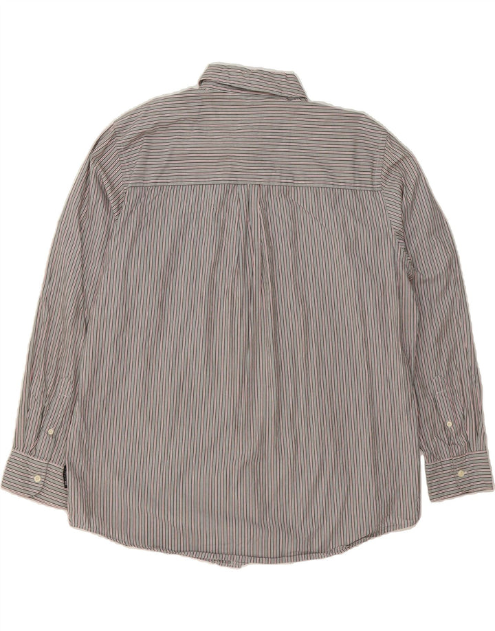CHAPS Mens Shirt XL Grey Striped Cotton Vintage Chaps and Second-Hand Chaps from Messina Hembry 