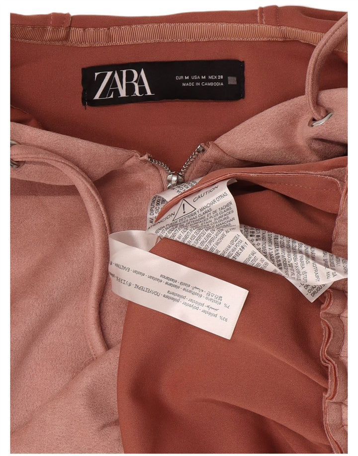 Zara ženska majica s kapuljačom s patentnim izrezom UK 14 Srednje ružičasti poliester