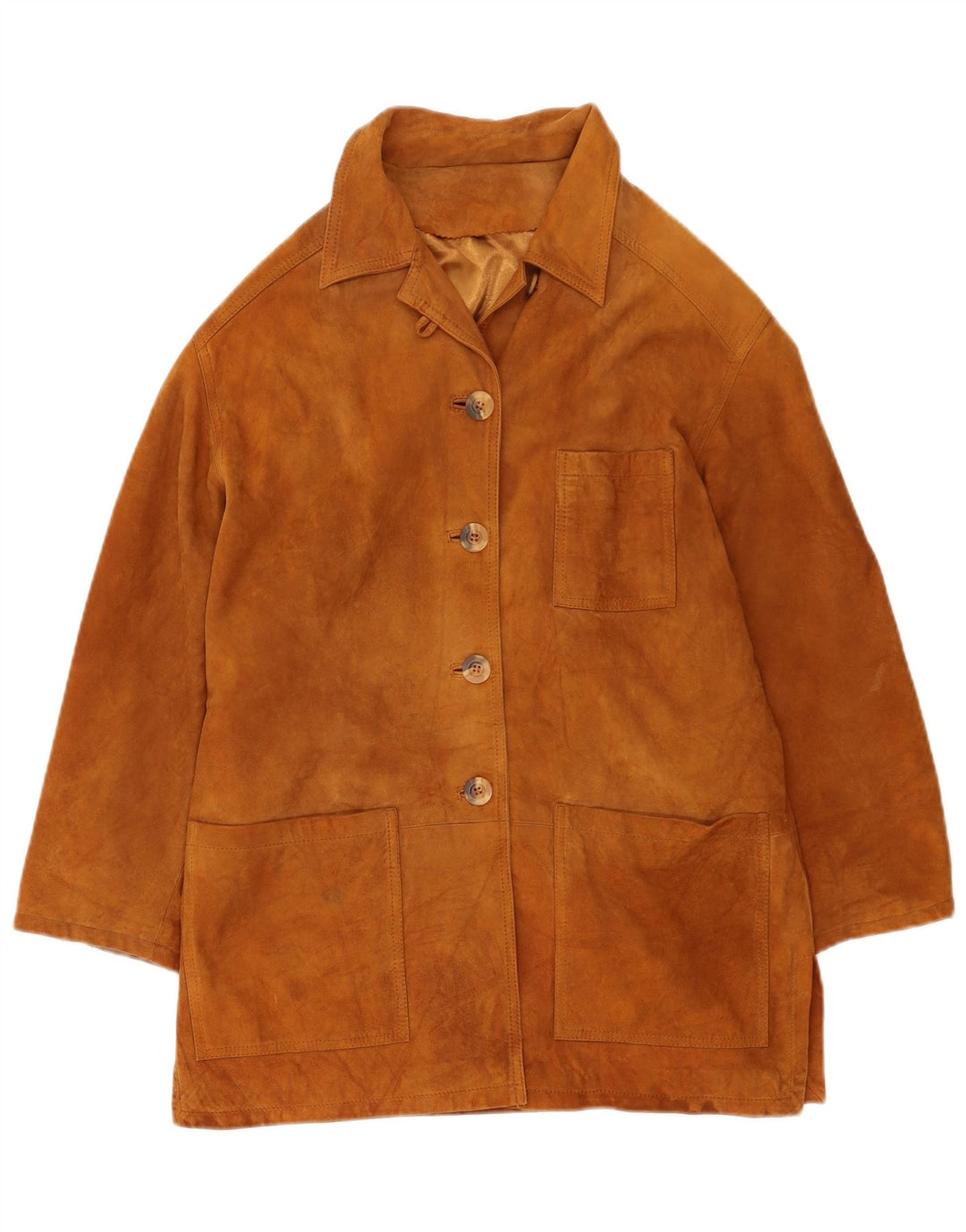 Vintage ženska jakna od brušene kože IT 42 srednje smeđe kože