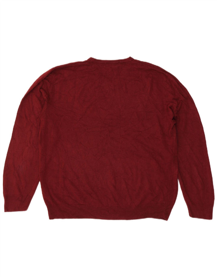 Marks & Spencer muški pulover s v-izrezom Blue Harbor 2XL bordo