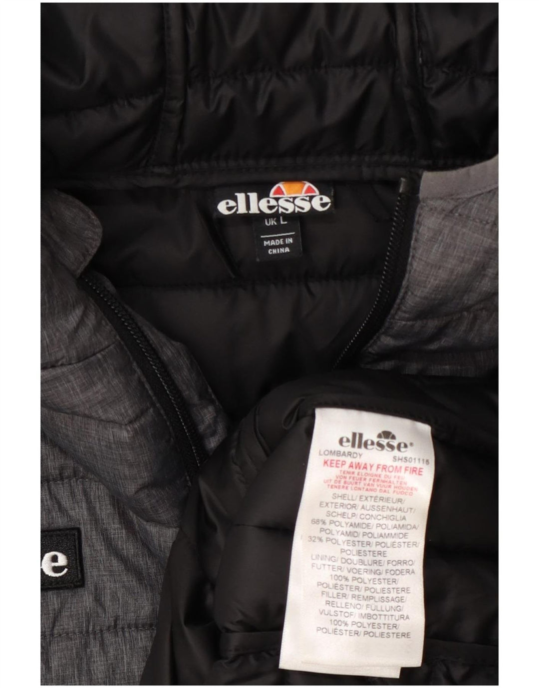 Ellesse muška podstavljena jakna s kapuljačom UK 40 veliki sivi poliamid