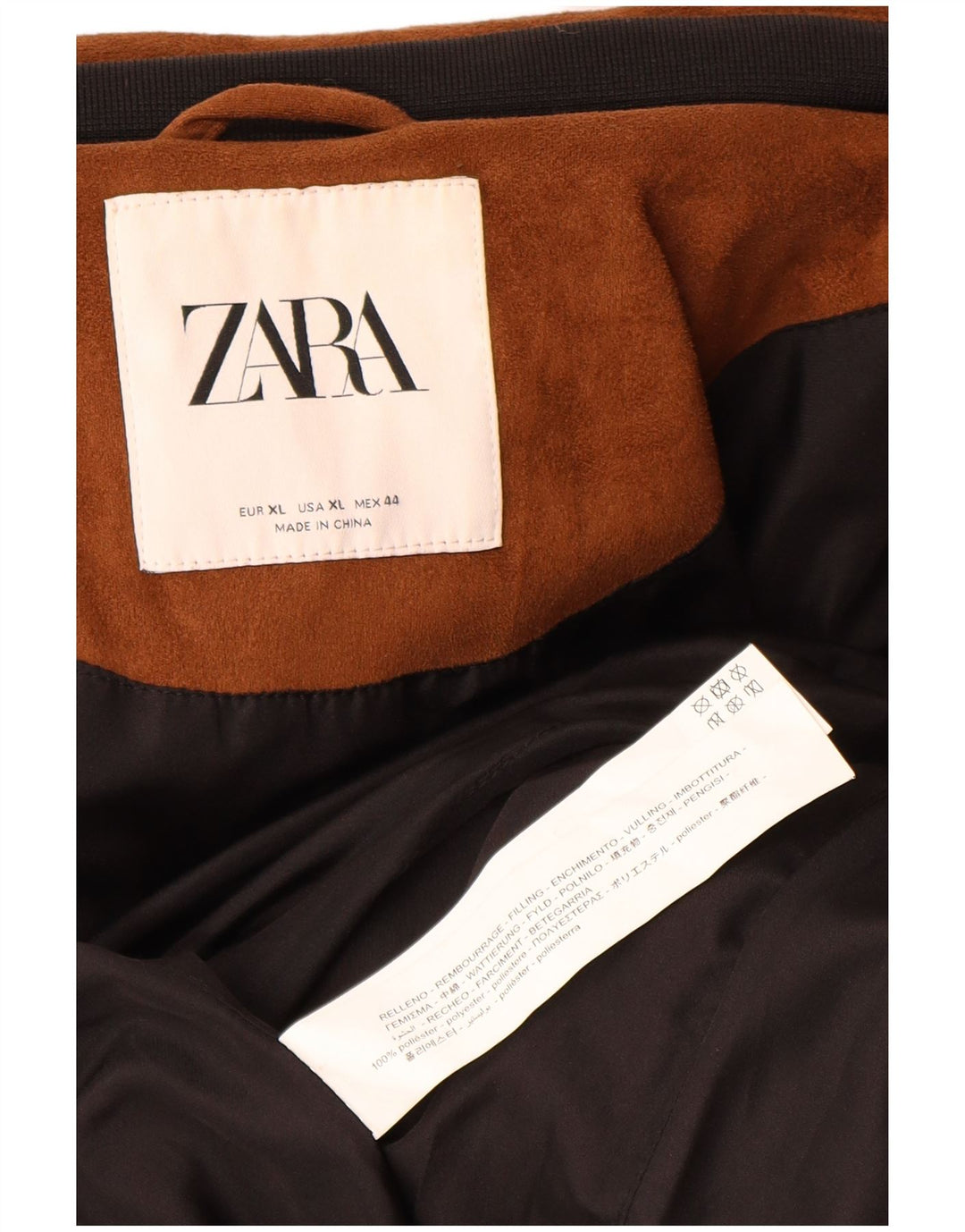 Zara muška podstavljena jakna UK 42 XL smeđi poliester