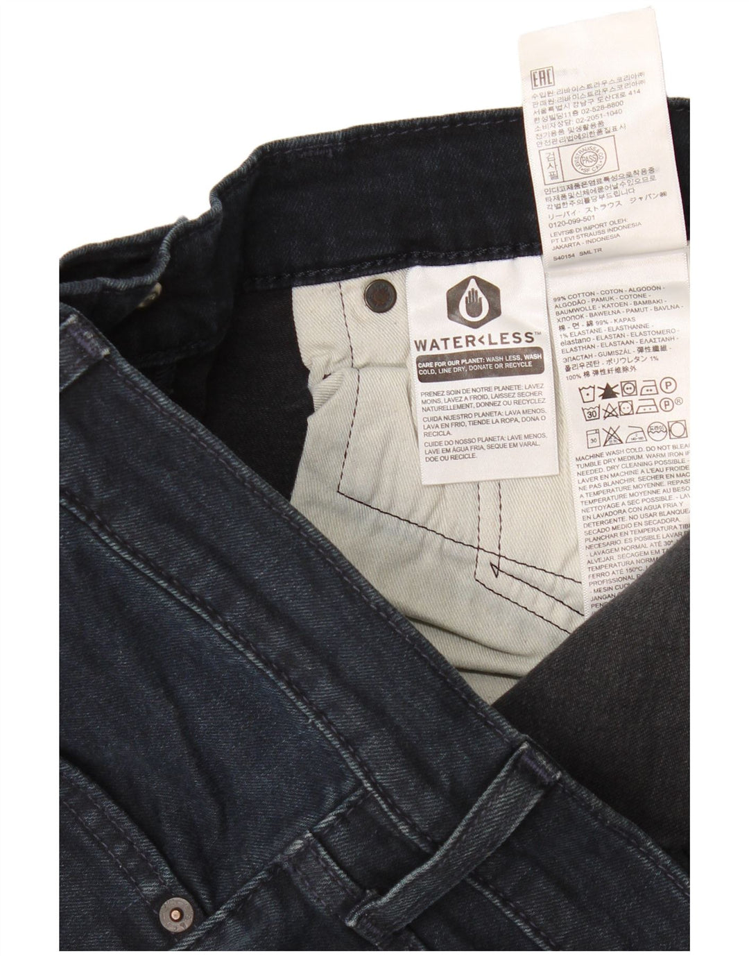 Levi's muške uske traperice W38 L30 tamnoplavi pamuk