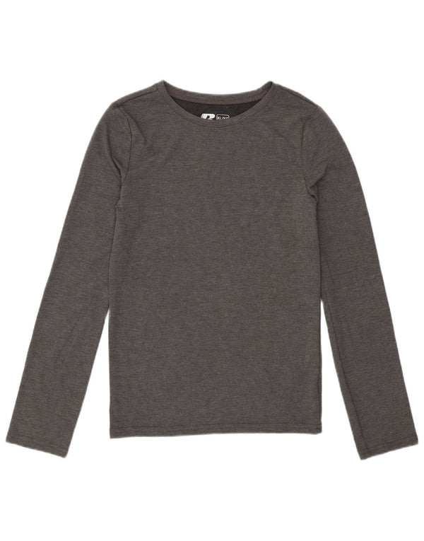 Russell atletska majica za djevojčice dugih rukava 14-15 godina XL siva moderna od poliestera