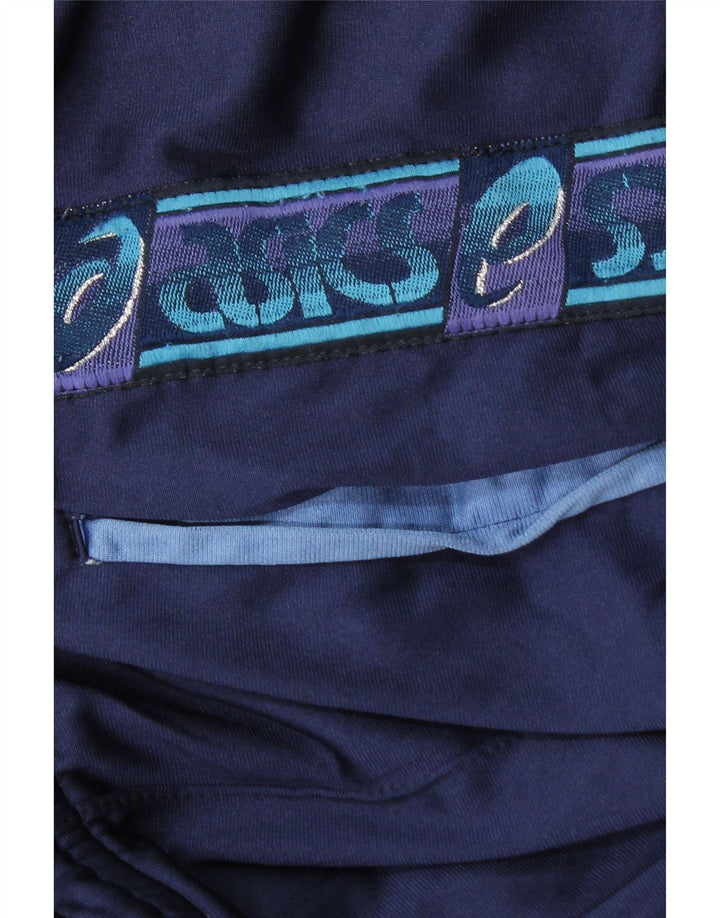 Asics muške grafičke trenirke srednje tamnoplave poliamidne hlače