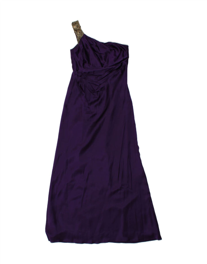 MONSOON Womens One Shoulder Dress UK 10 Small  Purple Polyester Vintage Monsoon and Second-Hand Monsoon from Messina Hembry 