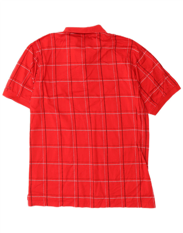 IZOD Muška polo majica za golf Srednji crveni karirani pamuk