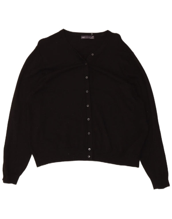 Marks & Spencer ženski kardigan pulover UK 22 3XL crna viskoza