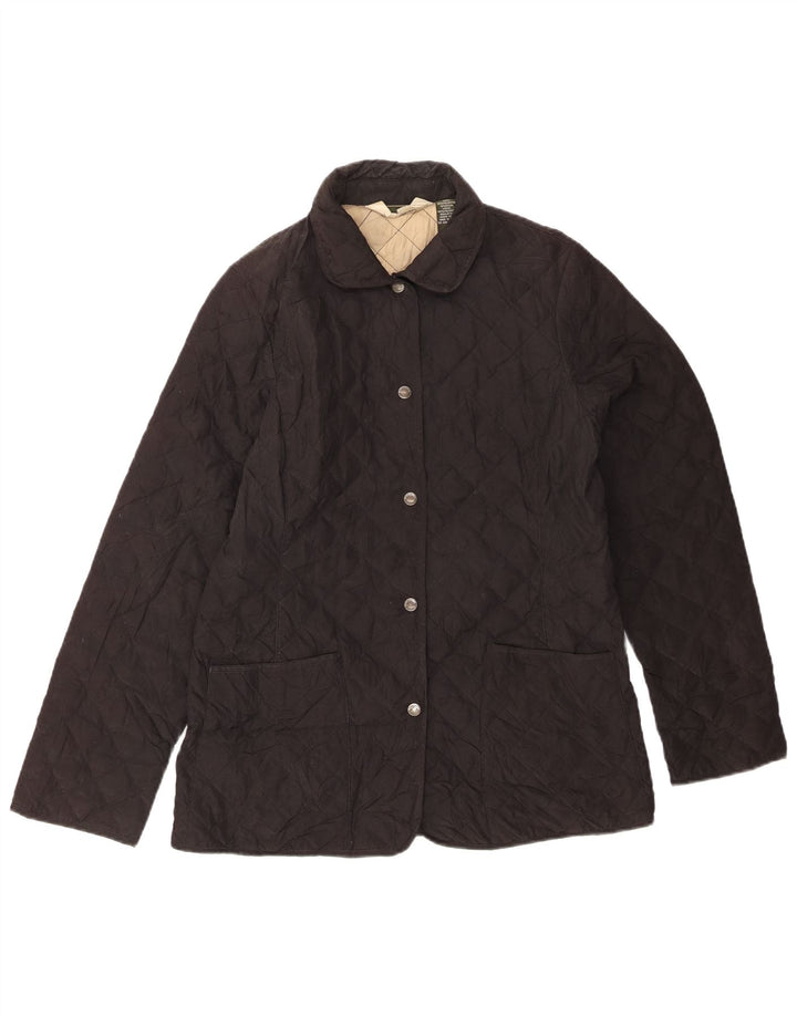 EDDIE BAUER Ženska prošivena jakna UK 12 Srednji crni poliester