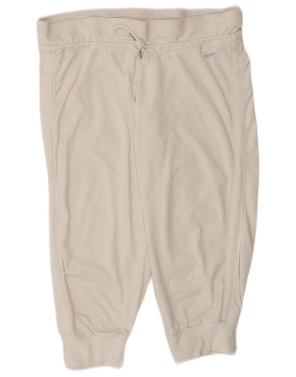 Nike Ženske Capri Trenirke Hlače Joggers UK 14 Srednje Bijele
