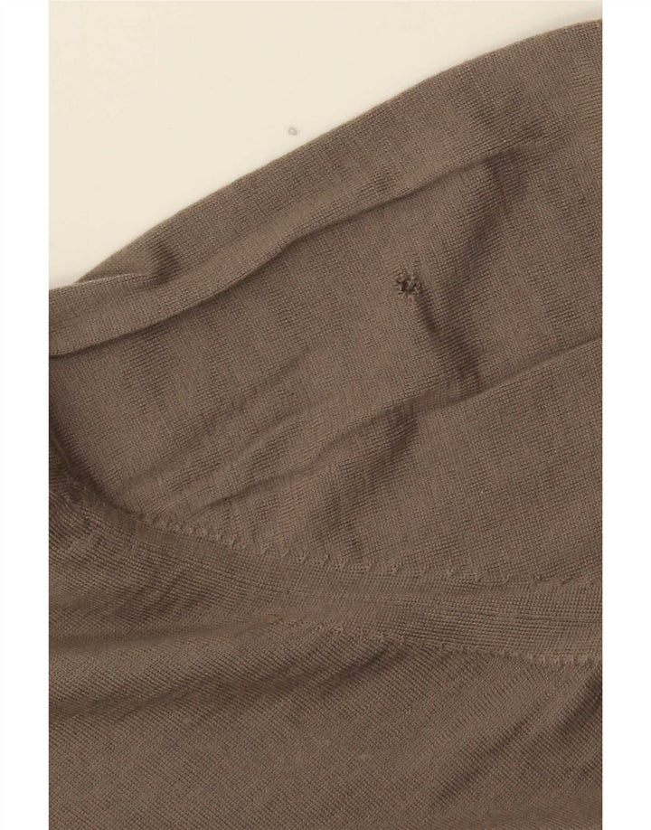 Massimo Dutti muški džemper s izrezom s patentnim zatvaračem 2XL smeđa vunena