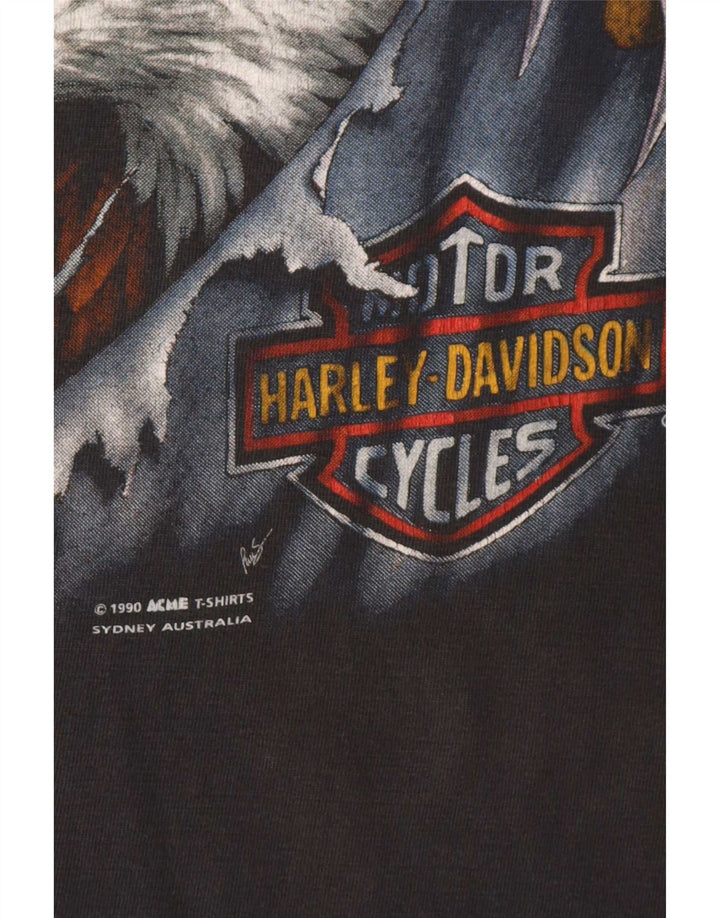 Harley Davidson muška grafička majica kratkih rukava srednje siva pamučna motociklistička majica iz 1990.