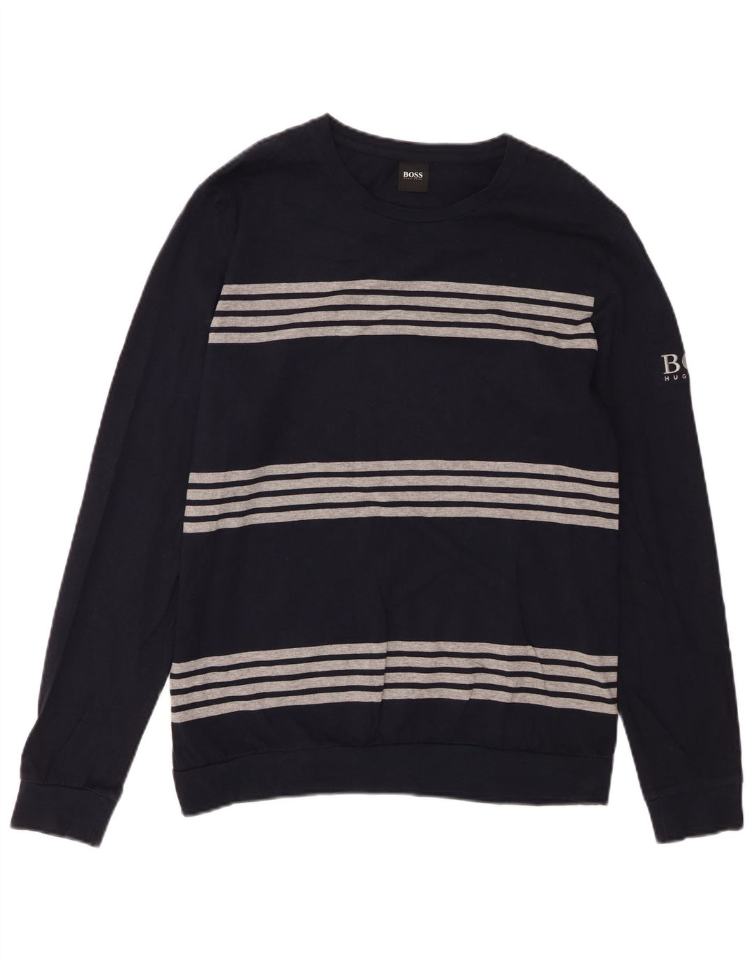 HUGO BOSS Muška majica s dugim rukavima srednje tamnoplave pruge