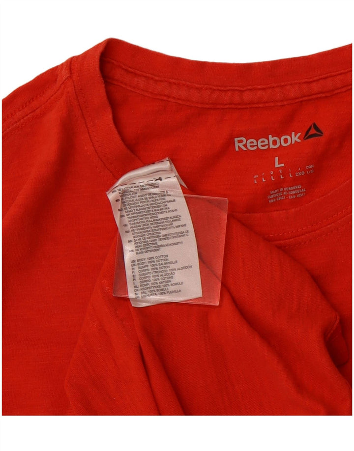 REEBOK Muška velika narančasta pamučna majica s grafičkim motivima