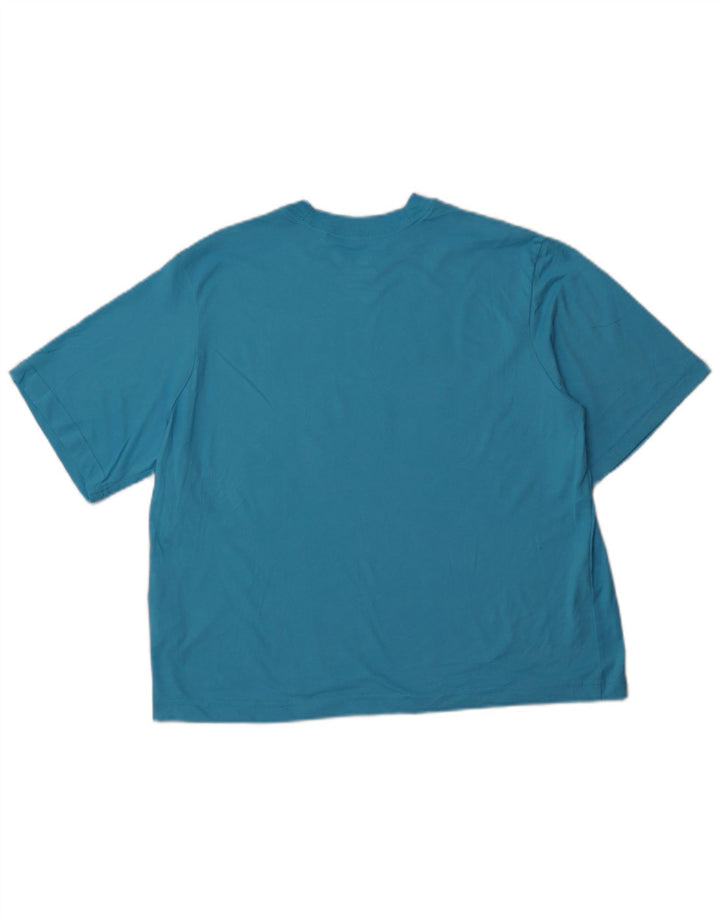 NIKE Ženska majica kratkih rukava širokih krojeva UK 14 srednje plavi pamuk